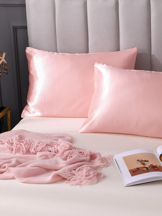 Taies d'oreiller soie rose