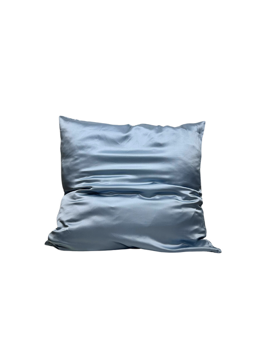 Taies d'oreiller soie  bleu gris